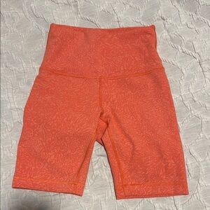 lululemon Orange High-Waisted Bike Shorts